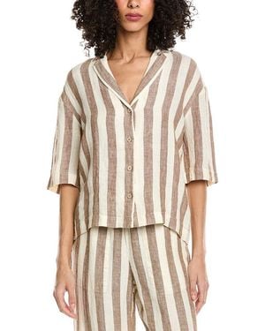 Faherty Palma Linen Camp Shirt - White