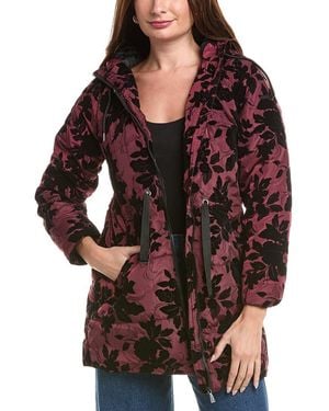 Nicole Miller Memory Twill Ribbon Coat - Red