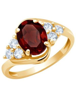 MaxColor 10K 1.70 Ct. Tw. Garnet Halo Ring - Multicolor