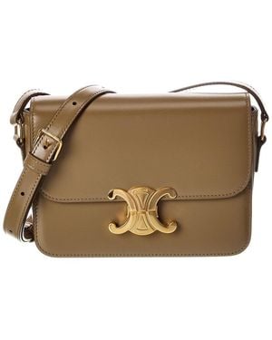 Celine Teen Triomphe Leather Shoulder Bag - Brown