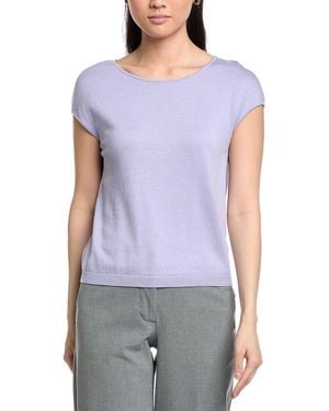 St. John Open Neck Cashmere-Blend Jumper - Blue