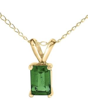 Haus of Brilliance Colourful Gemstones 14K 0.40 Ct. Tw. Emerald Pendant Necklace - Green