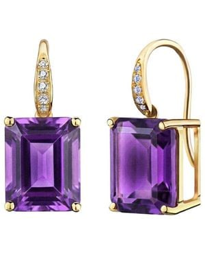 Kai Fine Jewelry 14K 6.25 Ct. Tw. Diamond & Amethyst Drop Earrings - Purple