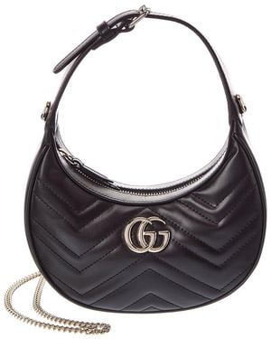 Gucci Gg Marmont Small Leather Hobo Bag - Gray