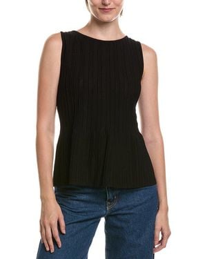 Anne Klein Bateau Peplum Tank - Black