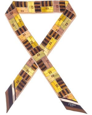Fendi Wrappy Silk Neckbow - Metallic