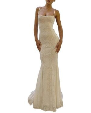 Linda Charm Midi Dress - Natural