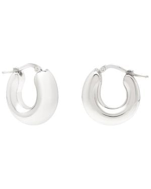 Italian Silver Sculpted Hoops - White