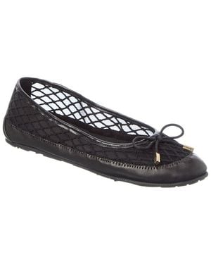 Aerosoles Palma Leather & Canvas Flat - Black