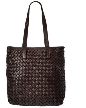 Isabella Rossetti Claire Hand Woven Leather Tote - Black