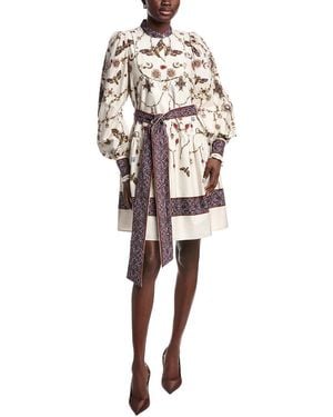 Marchesa Printed Mini Shirtdress - White