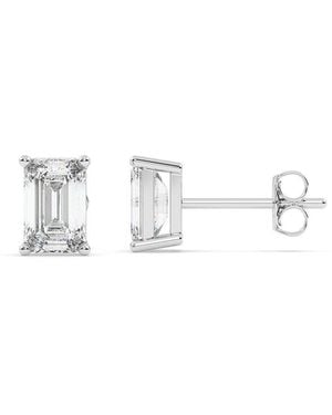 Lab Grown Diamonds 14K 4.00 Ct. Tw. Lab-Grown Diamond Emerald Cut Stud Earring - White