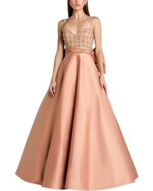 Mac Duggal Bow Long Dress - Natural