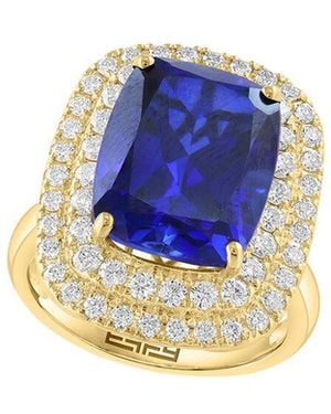 Effy Fine Jewelry 14K.74 Ct. Tw. Lab-Grown Diamond & Lab-Grown Sapphire Ring - Blue