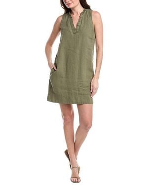 Tommy Bahama Two Palms Double Ruffle Linen Shift Dress - Green