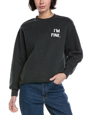 Wildfox I'M Fine Charlie Oversized Fit Sweatshirt - Black