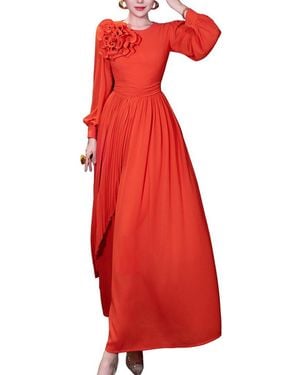 BURRYCO Solid Maxi Dress - Red