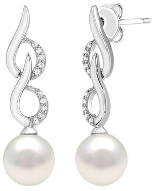 Pearls Pearl & 8Mm Pearl Drop Earrings - White