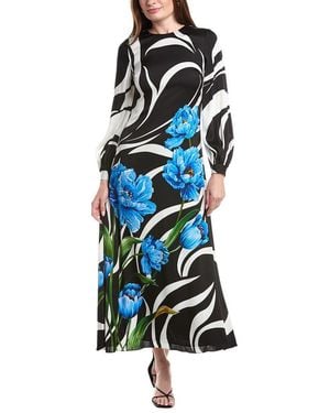 Tahari The Renata Silk-Blend Maxi Dress - Blue