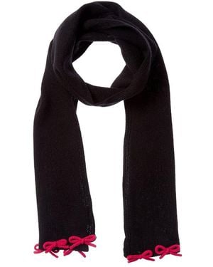 Portolano Bows Cashmere, Wool & Silk-Blend Blend Scarf - Black