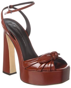 Giuseppe Zanotti Gabriiela Wedge 145 Leather Platform Sandal - Red