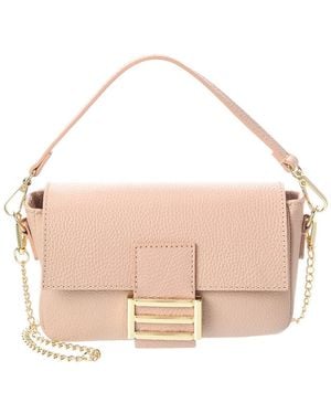 Italian Leather Shoulder Bag - Pink