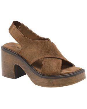 Free People Cora Platform Suede Clog - Brown