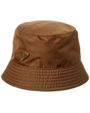 Prada Logo Bucket Hat - Brown