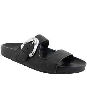 Aerosoles Lemon Leather Flat Sandal - Black
