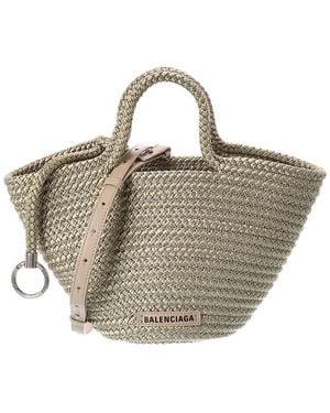 Balenciaga Ibiza Small Rope Basket Tote - Metallic