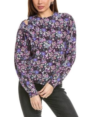 Isabel Marant Isabel Marant E'Toile Amba Babydoll Silk Blouse - Purple