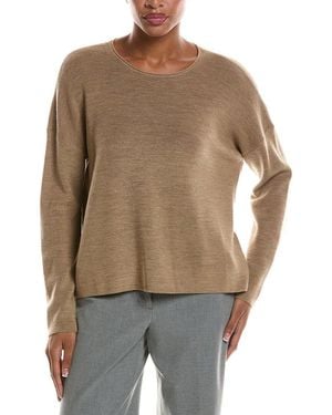 Eileen Fisher Crew Wool Jumper - Brown