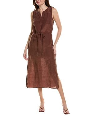 Bella Dahl Sleeveless Belted Linen-Blend Maxi Dress - Brown