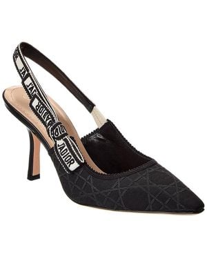 Dior J'A Canvas & Leather Slingback Pump - Black