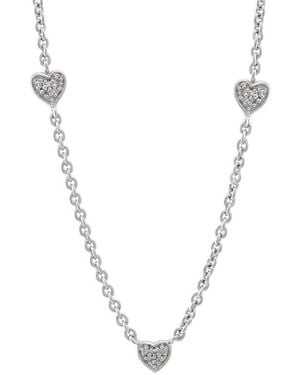 Diamond Select Cuts 0.16 Ct. Tw. Diamond Heart Necklace - Metallic