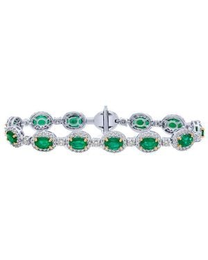 Diana M. Jewels Fine Jewellery 18k 4.12 Ct. Tw. Diamond & Emerald Bracelet - Green