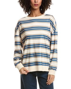 Madison Miles Stripe Sweatshirt - Grey