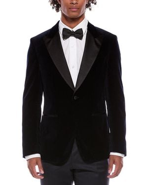 BOSS Boss H Hutson Velvet Slim Fit Tuxedo Jacket - Black