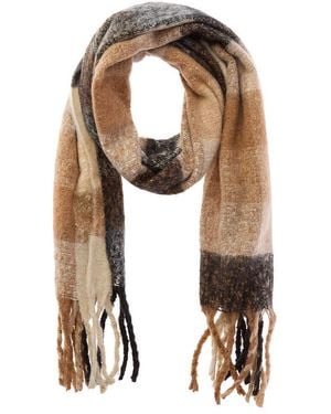 La Fiorentina Plush Fringe Scarf - Natural