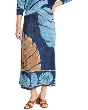NIC+ZOE Petite Twilight Front Knit Skirt - Blue