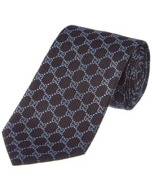 Gucci Light Gg Silk Tie - Blue