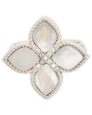 Juvell 18k Plated Pearl Cz Ring - White