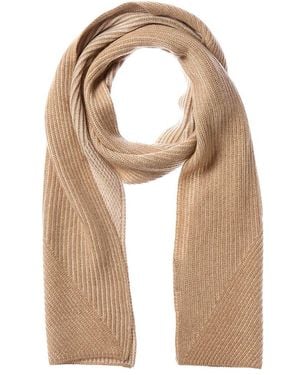 Forte Cashmere Plaited Rib Cashmere Scarf - Natural
