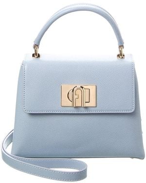 Furla 1927 Mini Top Handle Leather Satchel - Blue