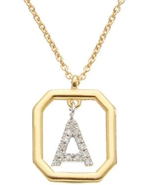 Italian Gold Over Silver 18K Italian 0.15 Ct. Tw. Diamond Necklace - Metallic