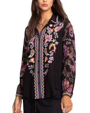 Johnny Was Mills Silk Shirt - Black