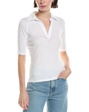 Vince Elbow-Sleeve Polo Shirt - White