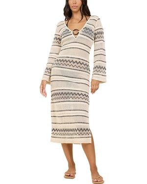 Surf Gypsy Plunge Woven Midi Dress - White