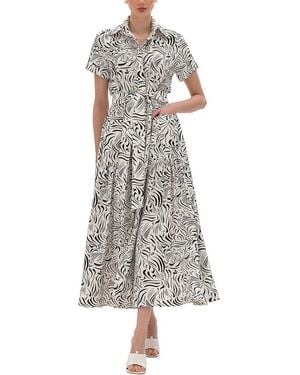BGL Linen-Blend Midi Dress - White