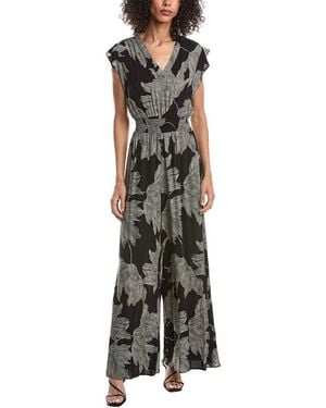 Vince Camuto Flutter Sleeve V-Neck Jumpsuit - Black